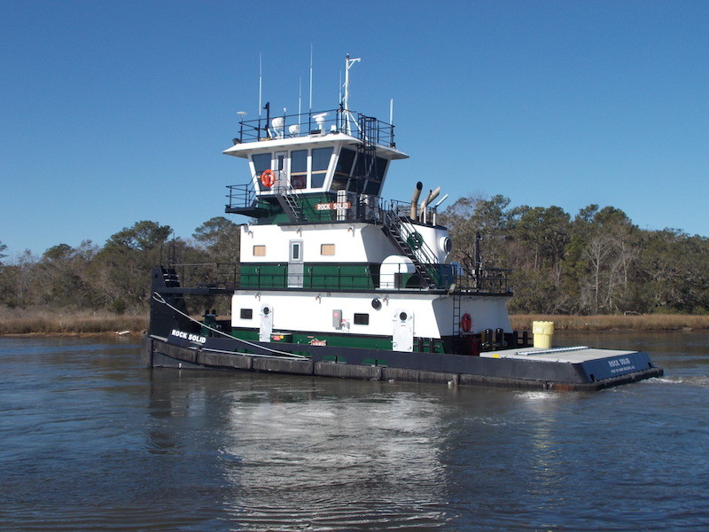 Rock Solid towboat on the water